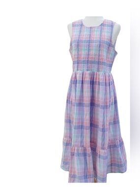 J. Crew Factory Plaid Smocked Summer Dress - XXL